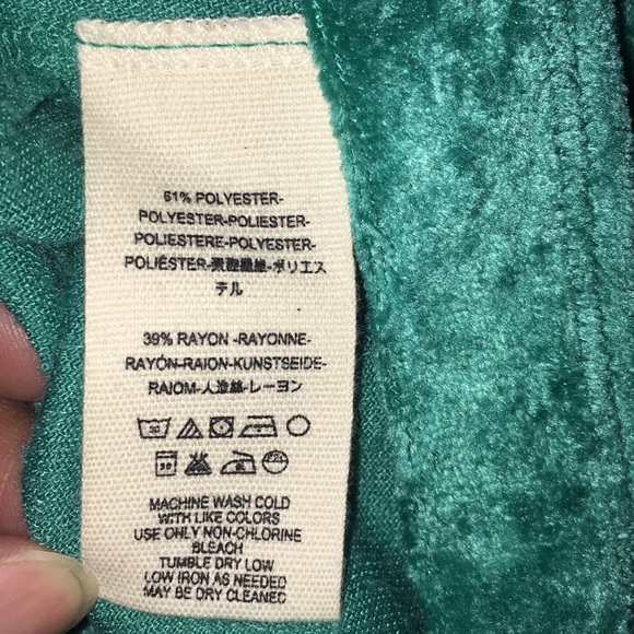 FREE PEOPLE Milan velvet pullover sea green top - Picture 7 of 7